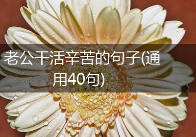 老公干活辛苦的句子(通用40句)