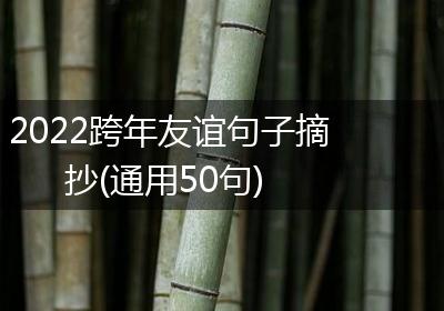 2022跨年友谊句子摘抄(通用50句)