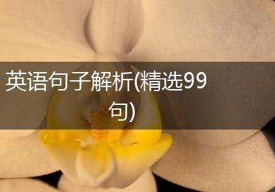 英语句子解析(精选99句)