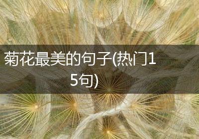 菊花最美的句子(热门15句)