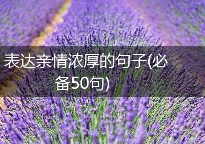 表达亲情浓厚的句子(必备50句)
