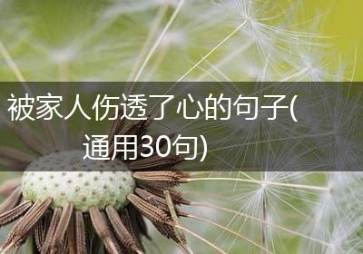 被家人伤透了心的句子(通用30句)