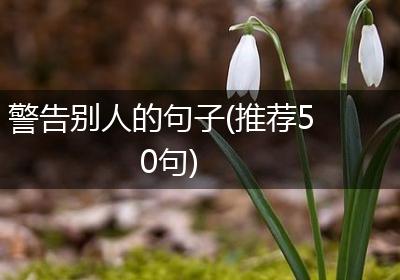 警告别人的句子(推荐50句)