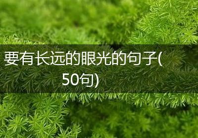 要有长远的眼光的句子(50句)