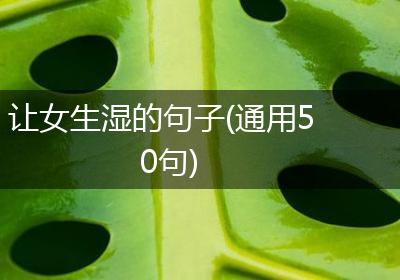 让女生湿的句子(通用50句)