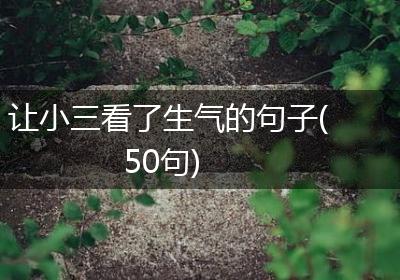让小三看了生气的句子(50句)