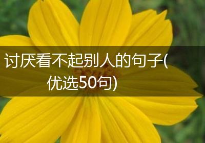 讨厌看不起别人的句子(优选50句)