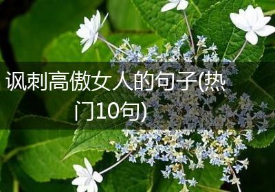 讽刺高傲女人的句子(热门10句)