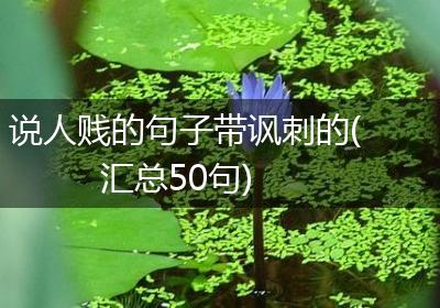 说人贱的句子带讽刺的(汇总50句)