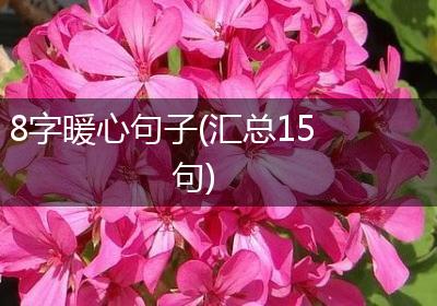 8字暖心句子(汇总15句)