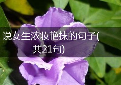 说女生浓妆艳抹的句子(共21句)