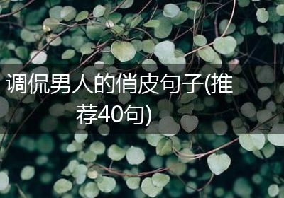 调侃男人的俏皮句子(推荐40句)