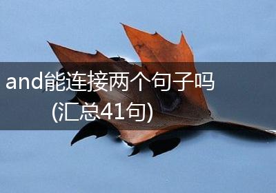 and能连接两个句子吗(汇总41句)