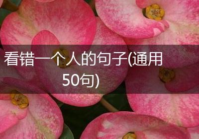 看错一个人的句子(通用50句)