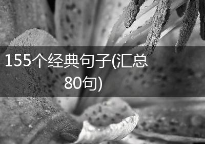 155个经典句子(汇总80句)