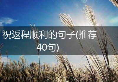 祝返程顺利的句子(推荐40句)