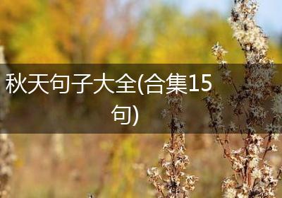 秋天句子大全(合集15句)