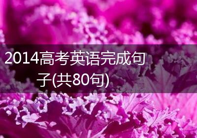2014高考英语完成句子(共80句)