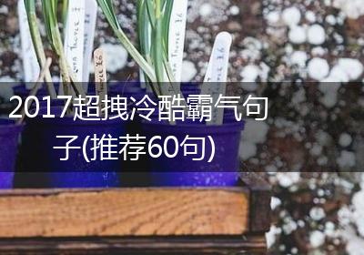 2017超拽冷酷霸气句子(推荐60句)
