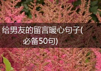 给男友的留言暖心句子(必备50句)
