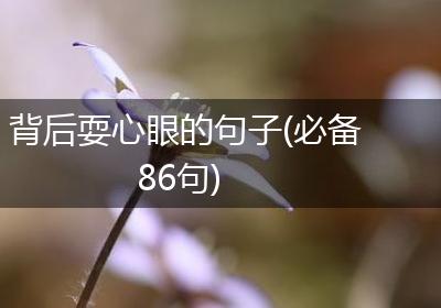 背后耍心眼的句子(必备86句)