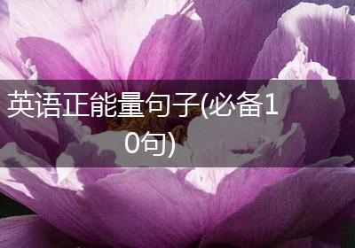 英语正能量句子(必备10句)