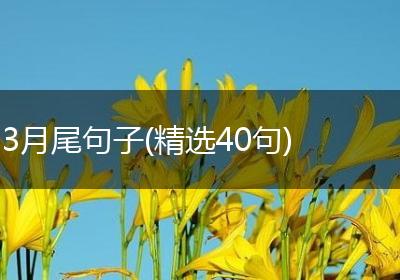 3月尾句子(精选40句)