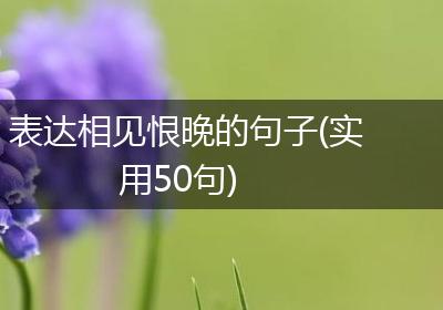 表达相见恨晚的句子(实用50句)