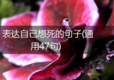 表达自己想死的句子(通用47句)