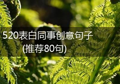 520表白同事创意句子(推荐80句)