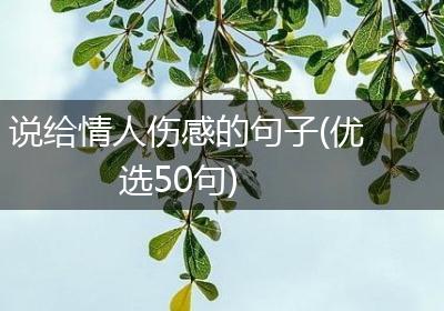 说给情人伤感的句子(优选50句)