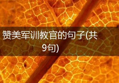 赞美军训教官的句子(共9句)