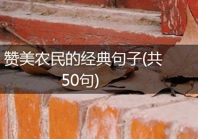 赞美农民的经典句子(共50句)