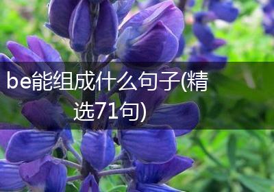 be能组成什么句子(精选71句)