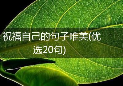 祝福自己的句子唯美(优选20句)