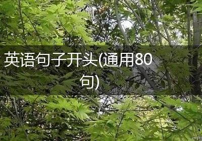 英语句子开头(通用80句)