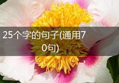 25个字的句子(通用70句)