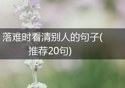 落难时看清别人的句子(推荐20句)