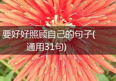 要好好照顾自己的句子(通用31句)