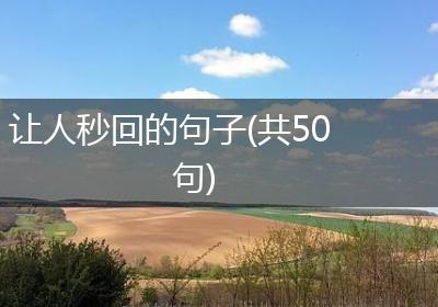 让人秒回的句子(共50句)