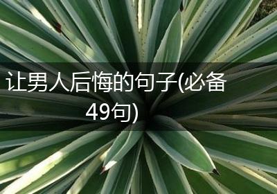 让男人后悔的句子(必备49句)