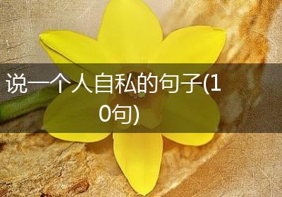 说一个人自私的句子(10句)