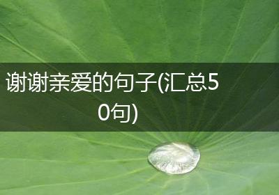 谢谢亲爱的句子(汇总50句)
