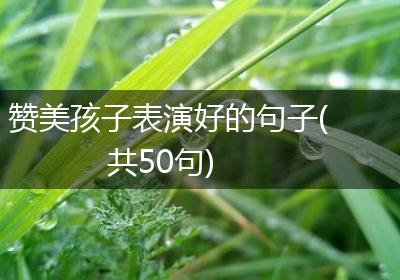 赞美孩子表演好的句子(共50句)
