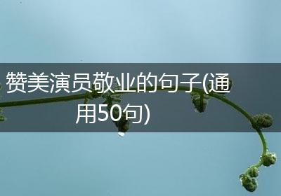 赞美演员敬业的句子(通用50句)