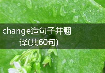 change造句子并翻译(共60句)