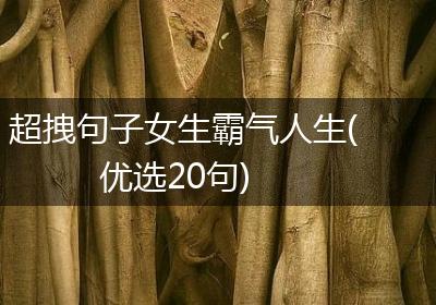超拽句子女生霸气人生(优选20句)