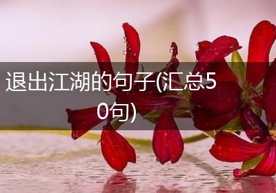 退出江湖的句子(汇总50句)