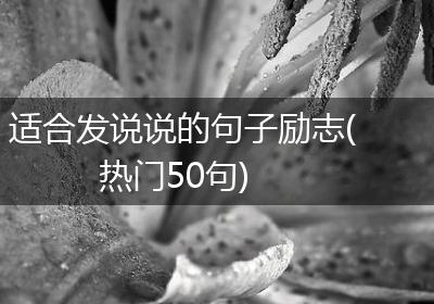 适合发说说的句子励志(热门50句)