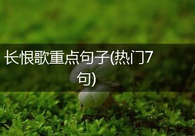 长恨歌重点句子(热门7句)